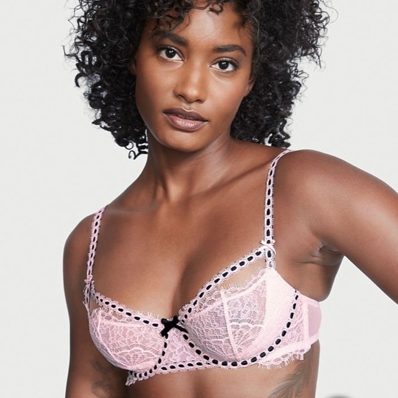 ******SOLD********VS Dream Angels Wicked Unlined Balconette Bra 36DD & Thong - Picture 4 of 11